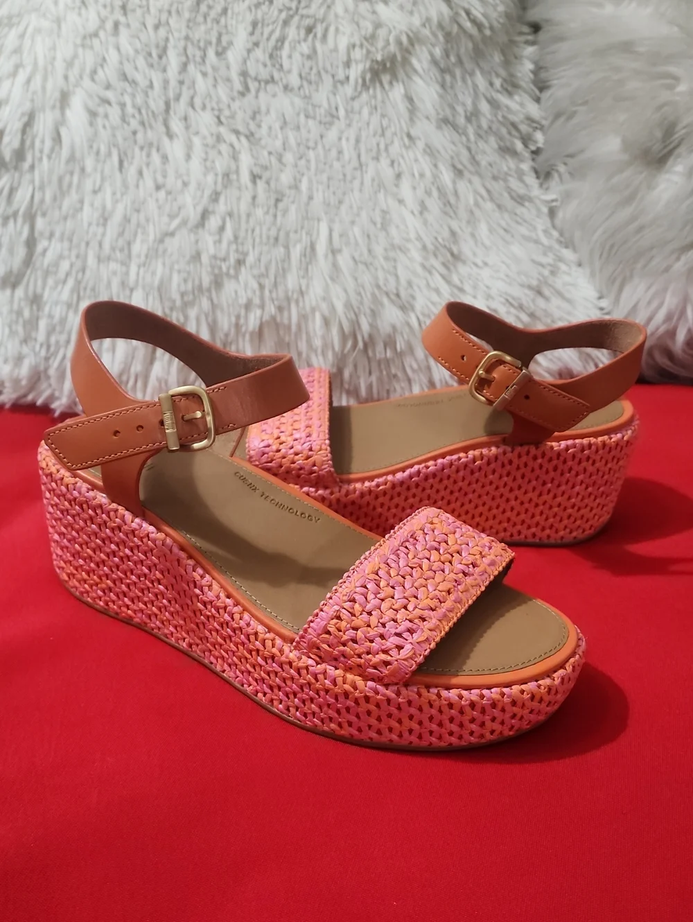FitFlop Platfforms Woven Wedge Ankle-Strap Sandals